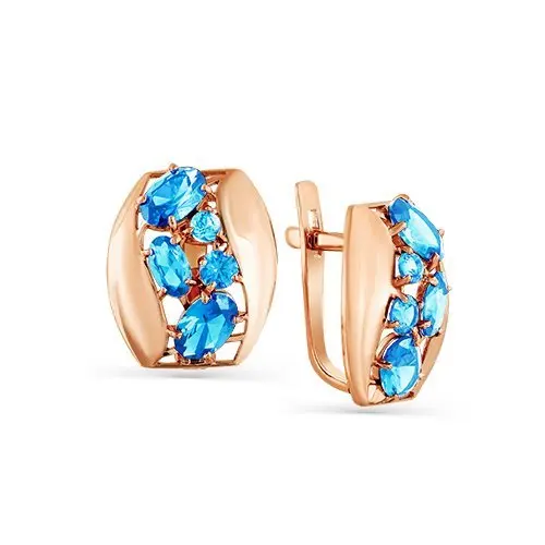 Серьги с английским замком из красного золота