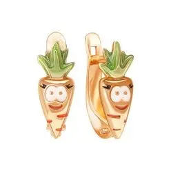 Серьги детские из красного золота