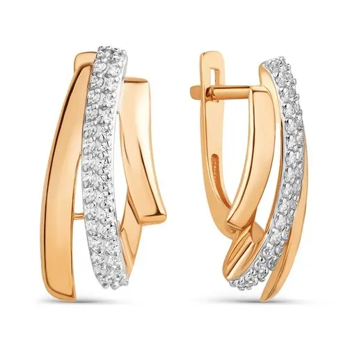 Серьги с английским замком из красного золота