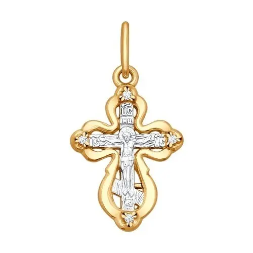 Подвеска крест из позолоты