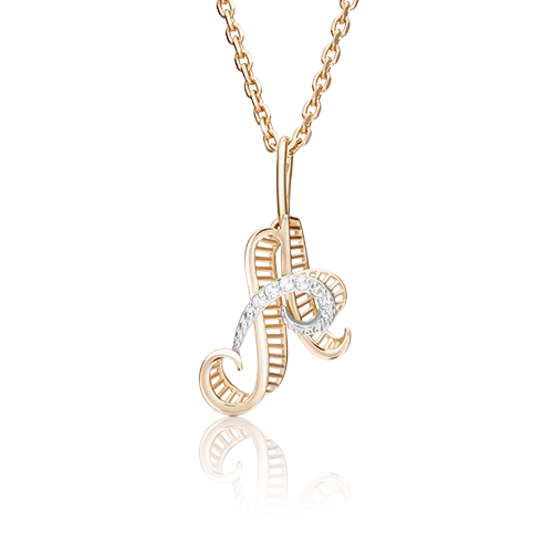 Подвеска буква из красного золота