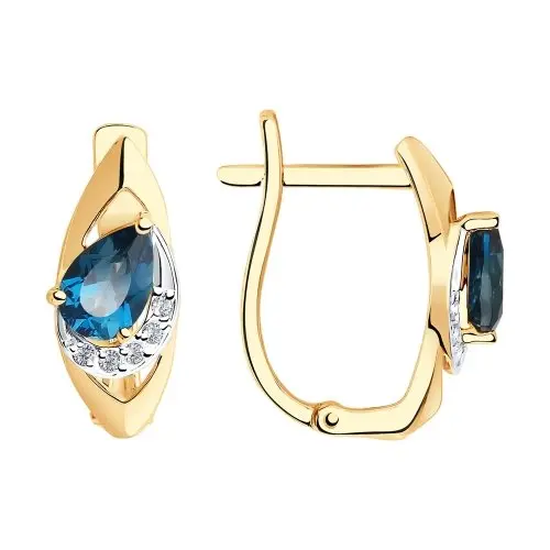 Серьги с английским замком из красного золота