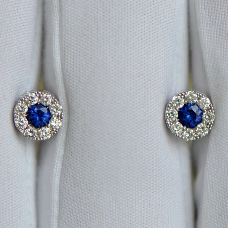 Серьги пуссеты из белого золота