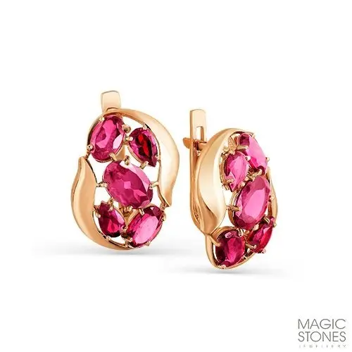 Серьги с английским замком из красного золота