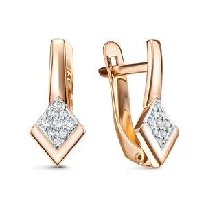 Серьги с английским замком из красного золота