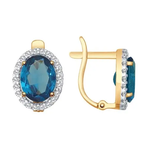 Серьги с английским замком из красного золота