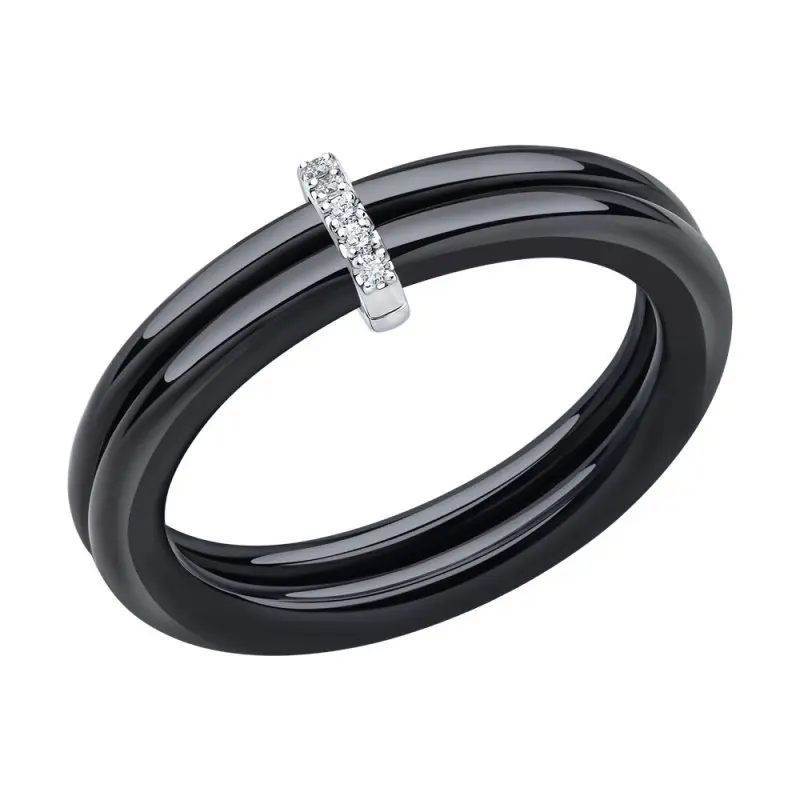 Кольцо декоративное из белого золота