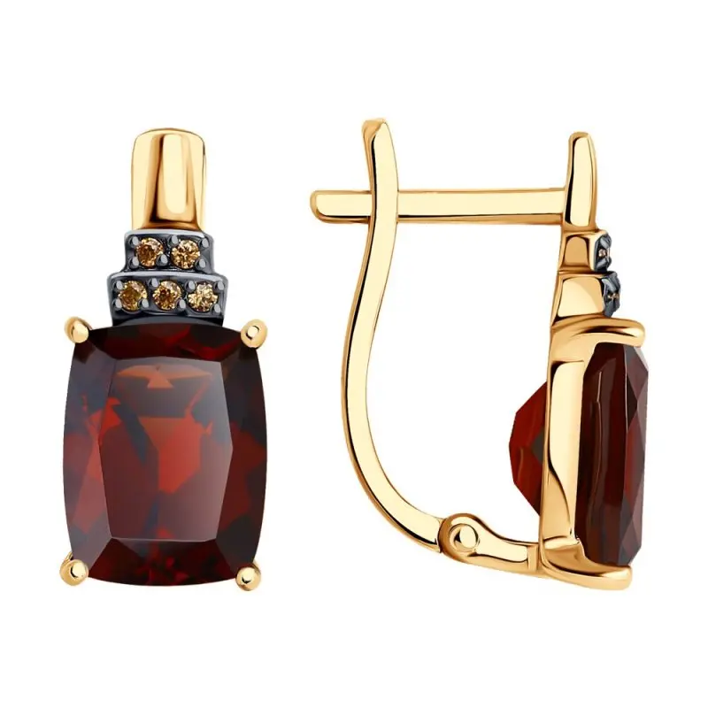 Серьги с английским замком из красного золота