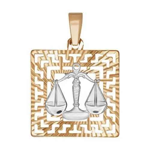 Подвеска знак зодиака из комбинированного золота