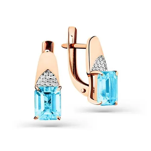 Серьги с английским замком из красного золота