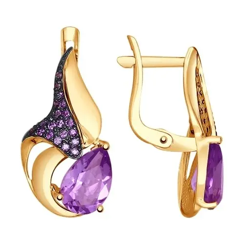 Серьги с английским замком из красного золота