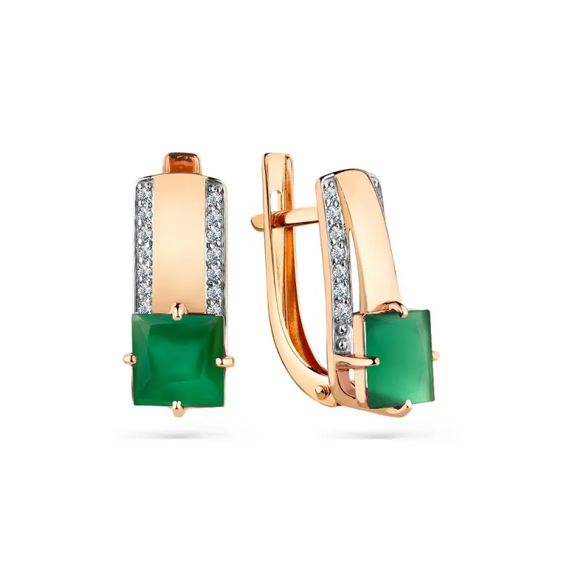 Серьги с английским замком из красного золота