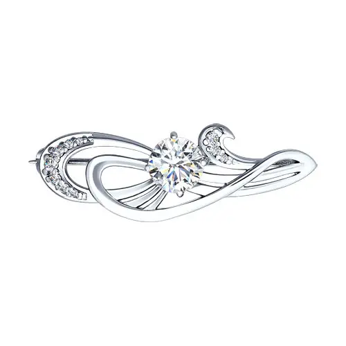 Брошь из серебра вид 1