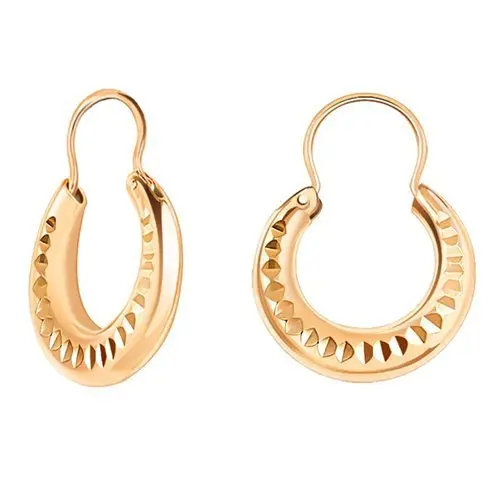 Серьги петельки из красного золота