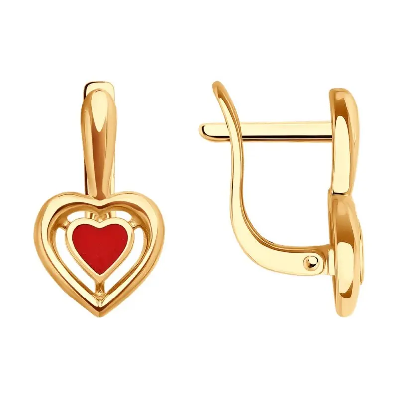 Серьги детские из красного золота