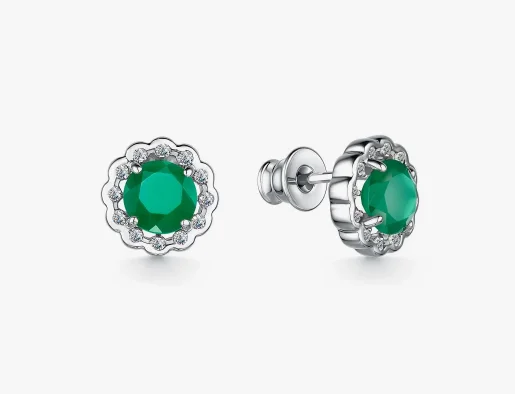 Серьги пуссеты из серебра