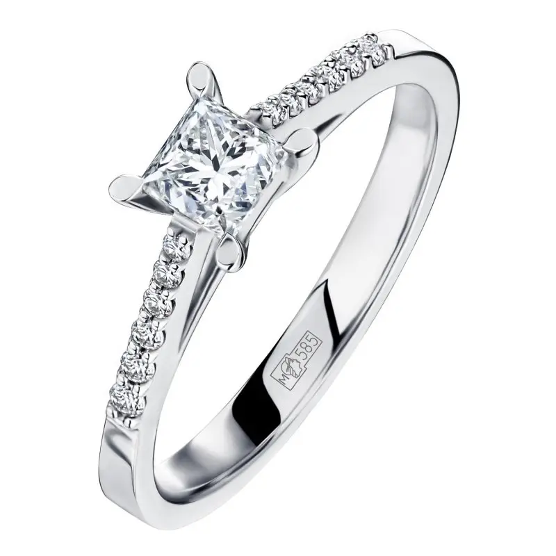 Кольцо декоративное из белого золота