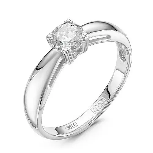 Кольцо помолвочное из белого золота с бриллиантами