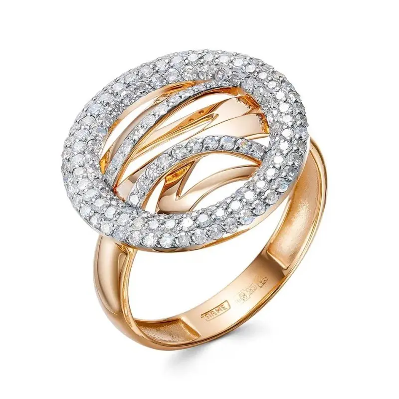 Кольцо декоративное из комбинированного золота