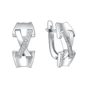 Серьги с английским замком из серебра