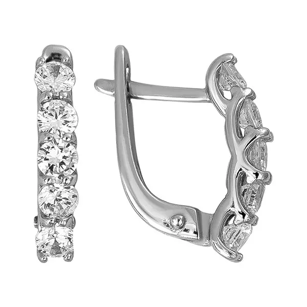 Серьги с английским замком из серебра