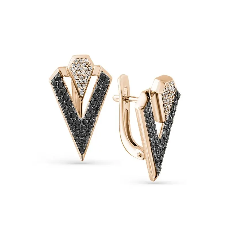 Серьги с английским замком из красного золота