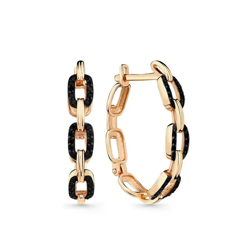 Серьги с английским замком из красного золота