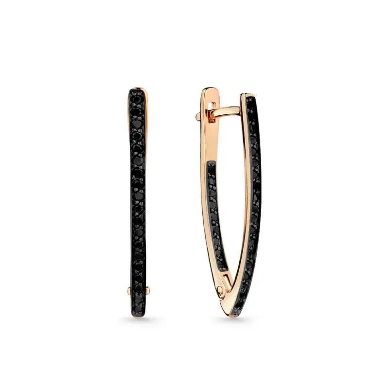 Серьги с английским замком из красного золота