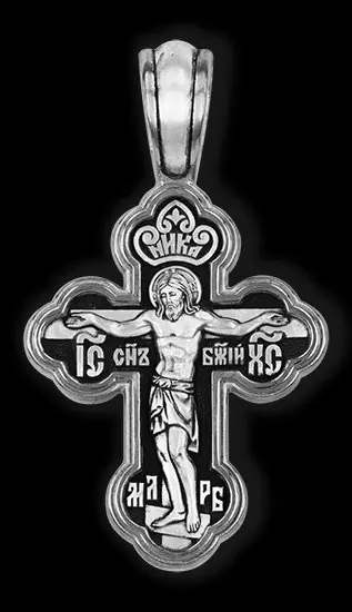 Подвеска крест из серебра