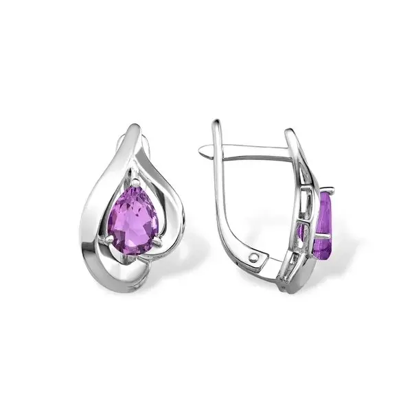 Серьги с английским замком из серебра