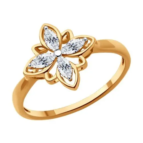 Кольцо декоративное из красного золота