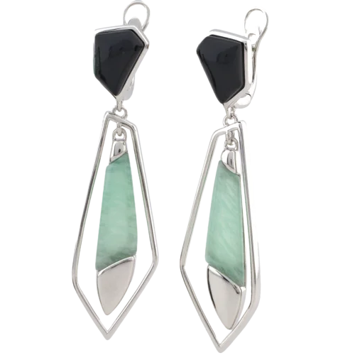 Серьги подвесные из серебра