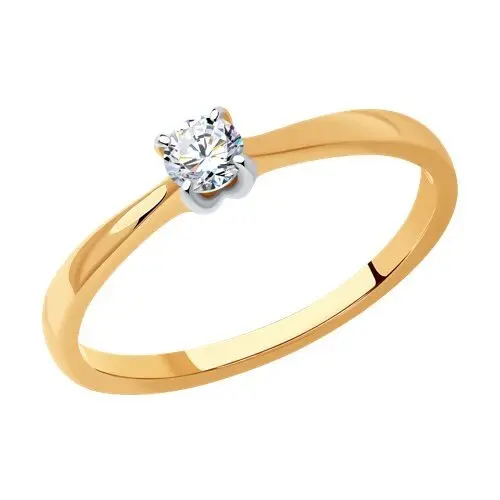 Кольцо помолвочное из комбинированного золота