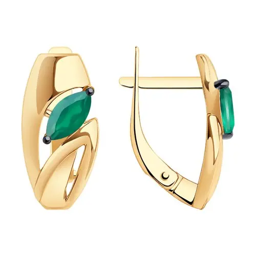 Серьги с английским замком из красного золота