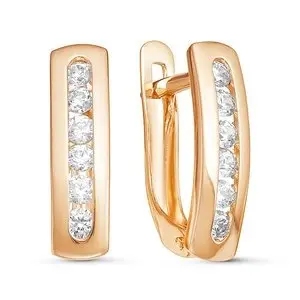 Серьги с английским замком из красного золота