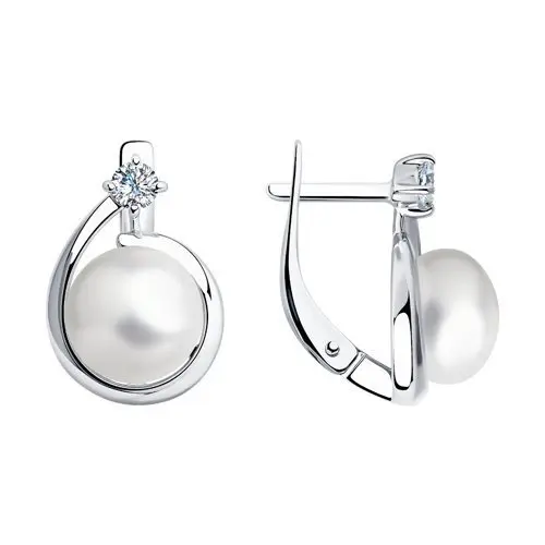 Серьги с английским замком из серебра