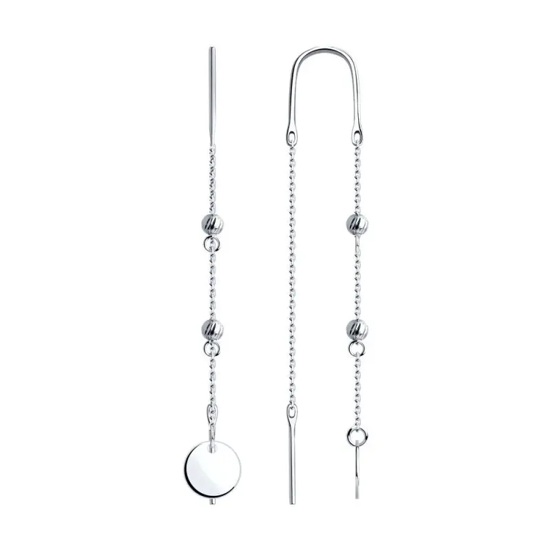 Серьги цепочки из серебра