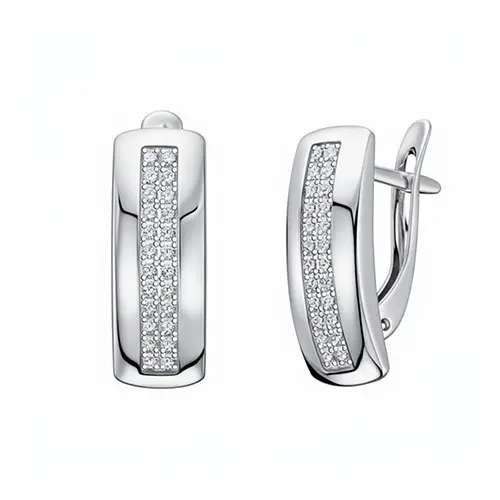 Серьги с английским замком из белого золота