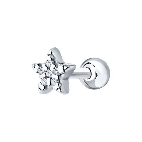 Серьги одиночные из серебра