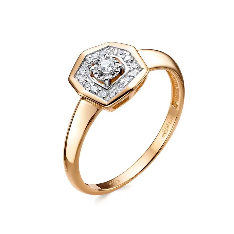 Кольцо декоративное из комбинированного золота