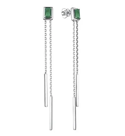 Серьги пуссеты из серебра с агатами