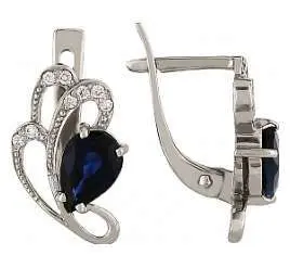 Серьги с английским замком из белого золота