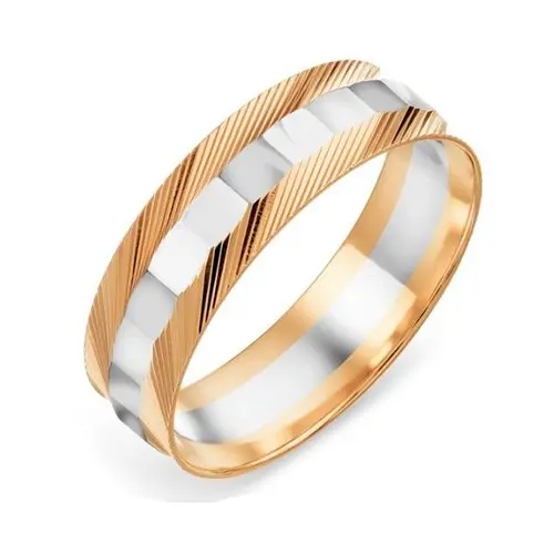 Кольцо обручальное из комбинированного золота