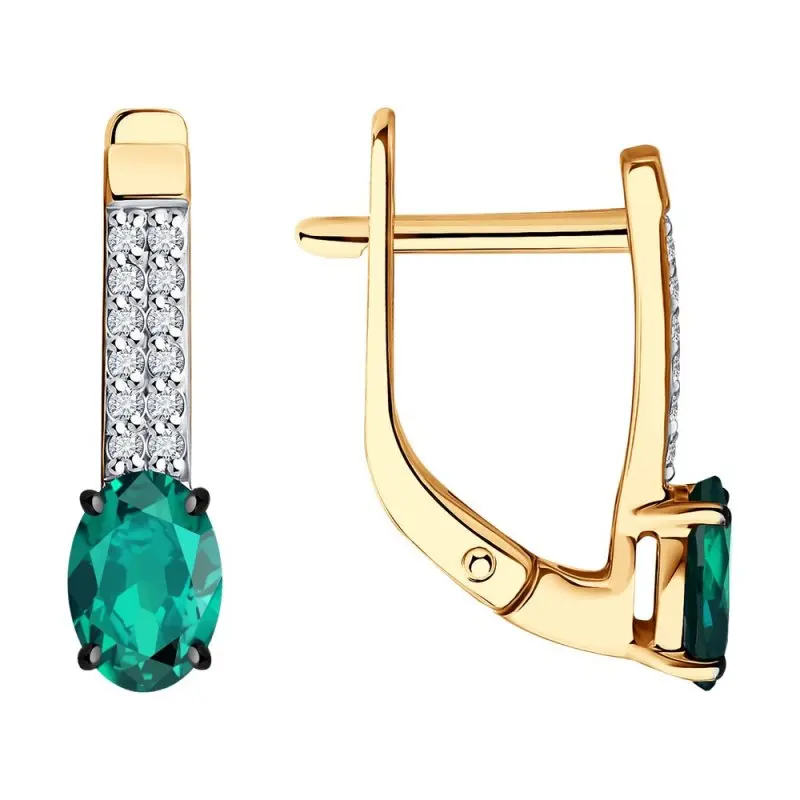 Серьги с английским замком из красного золота