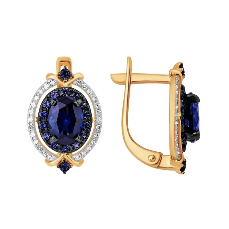 Серьги с английским замком из красного золота