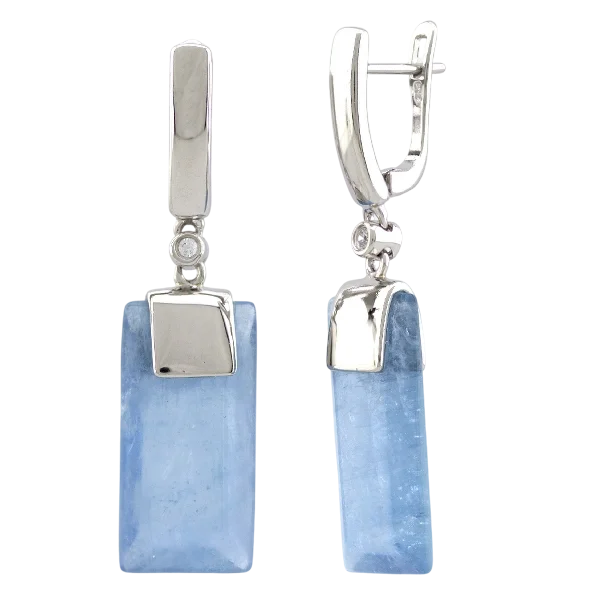 Серьги подвесные из серебра