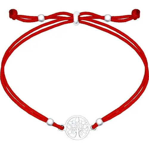 Браслет шнурок из серебра