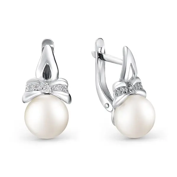 Серьги с английским замком из серебра