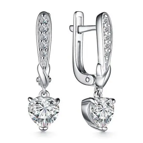 Серьги подвесные из серебра