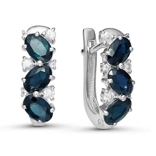 Серьги с английским замком из белого золота